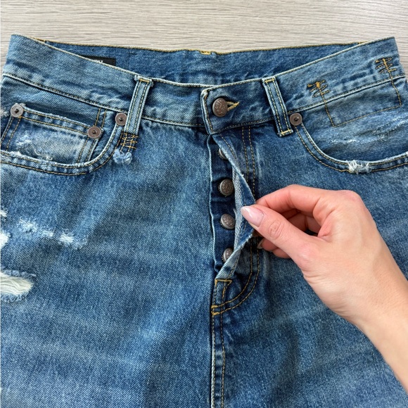 R13 Tailored Drop Bain With Rips Jeans - Picture 4 of 16